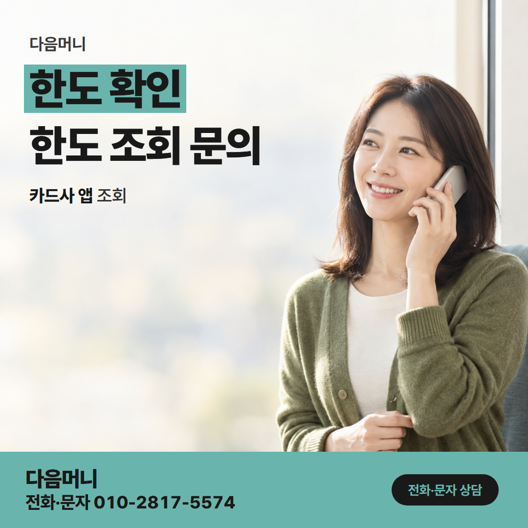 다음머니 신용카드결제현금화 사업자 카드 남은 한도를 보는 대표